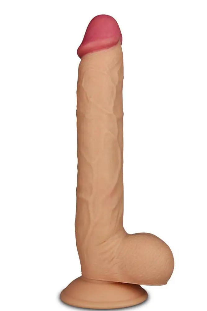 Legendary King-Sized realistični dildo 25 cm s prianjajućom bazom, ružičasta boja, promjer 4,3 cm