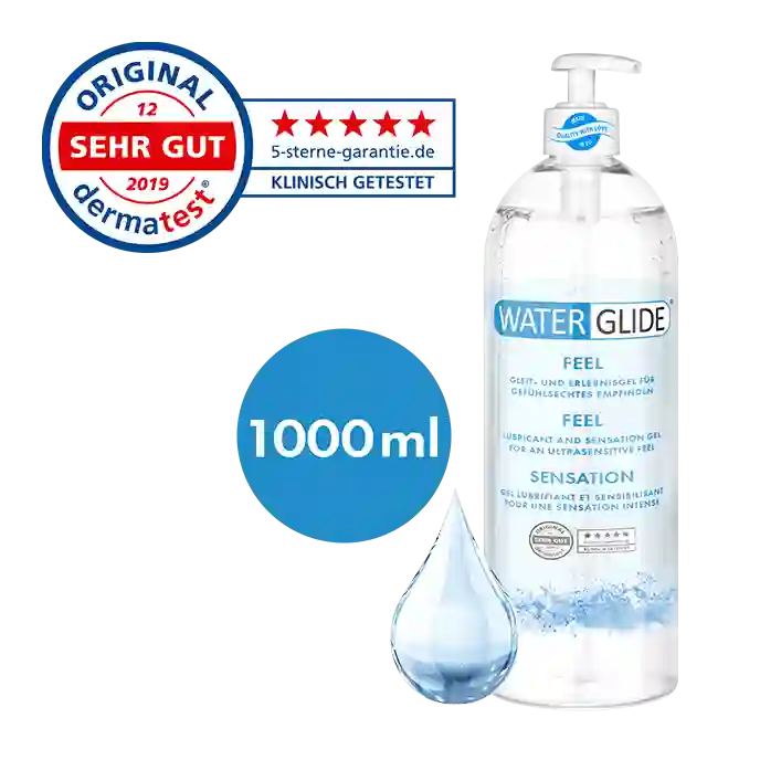 Lubrikant Fisting gel Feel u pakiranju od 1000 ml s pumpicom, dermatološki testiran i klinički ispitan, idealan za intenzivan osjećaj podmazivanja.