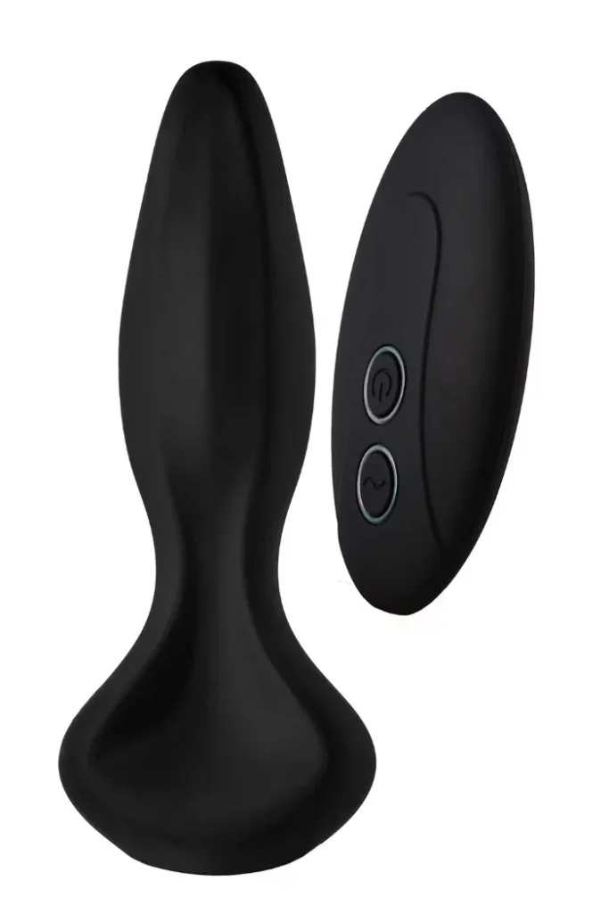 Analna igračka u crnoj boji i daljinski upravljač u crnoj boji