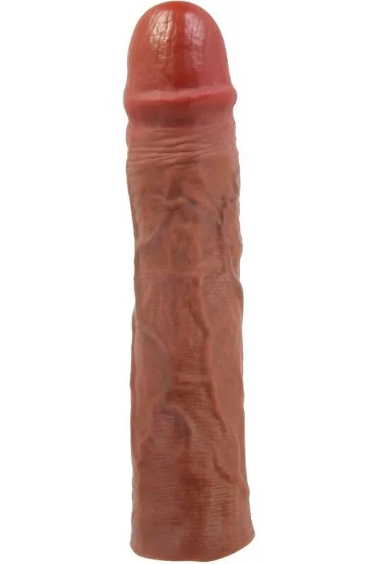 Navlaka za penis Derek od realističnog materijala, produžuje penis za 7,6 cm, ukupne dužine 21,5 cm, s izraženim venama i glavićem za pojačan užitak