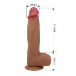 Orton silikonski dildo 17 cm duljine i 5 cm promjera prikaz dimenzija