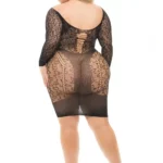 Stražnja strana, mrežasta sexy haljina u plus size
