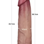 Sliding Skin Pro realistični dvoslojni silikonski dildo 21 cm s teksturom nalik koži, dvoslojnom konstrukcijom i promjerom 4,2 do 4,5 cm.