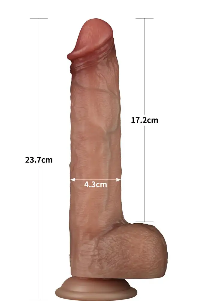 Sliding Skin Pro realistični dvoslojni silikonski dildo 17 cm i 22 cm s prianjajućom bazom, teksturom nalik koži i dvoslojnim silikonom.