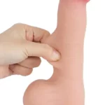 realistični dildo 20 cm sliding skin dual layer fleksibilni dodatak vakuumska baza