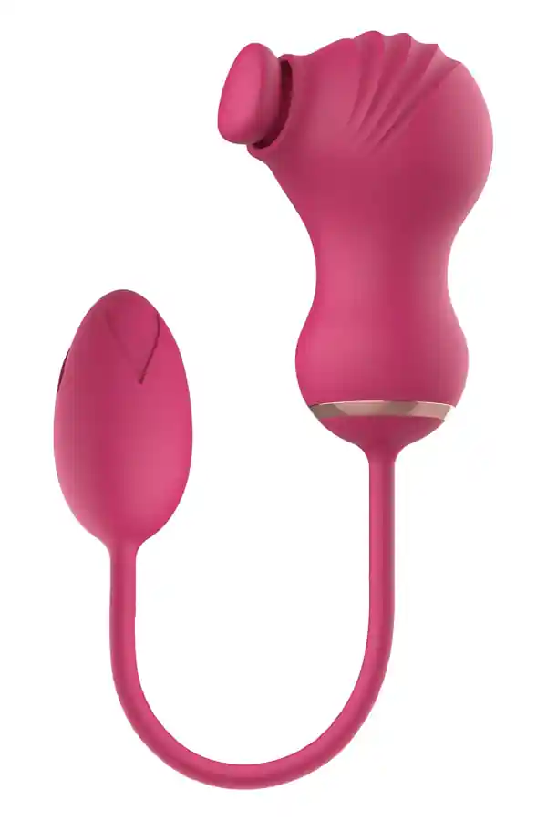 Dreamtoys tapping stimulator s vibrirajućim jajetom rozi 2u1 silikon USB punjiv