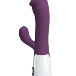 Silikonski vibrator Snappy Purple II – 30 funkcija, ljubičasti vibrator od silikona s dva motora, ukupne dužine 19 cm, umetljive dužine 9,5 cm i promjera do 3,2 cm
