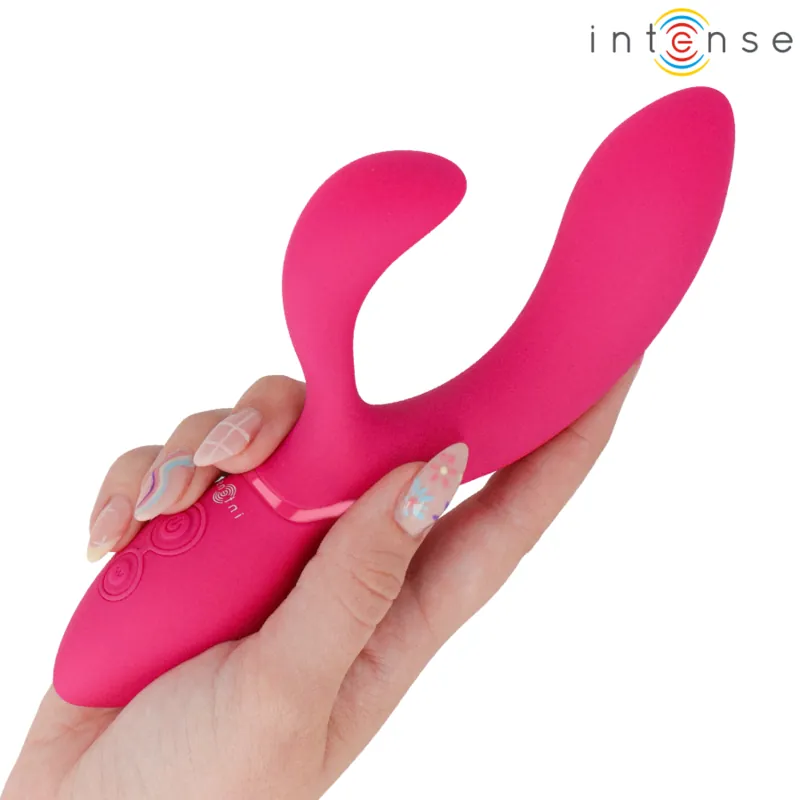 Intense Charly ružičasti fleksibilni vibrator za dvostruku vaginalnu i klitoralnu stimulaciju s dva motora.